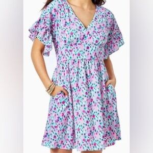 Lilly Pulitzer Blaire Stretch Dress in Multi Hottie Dottie Size 14
